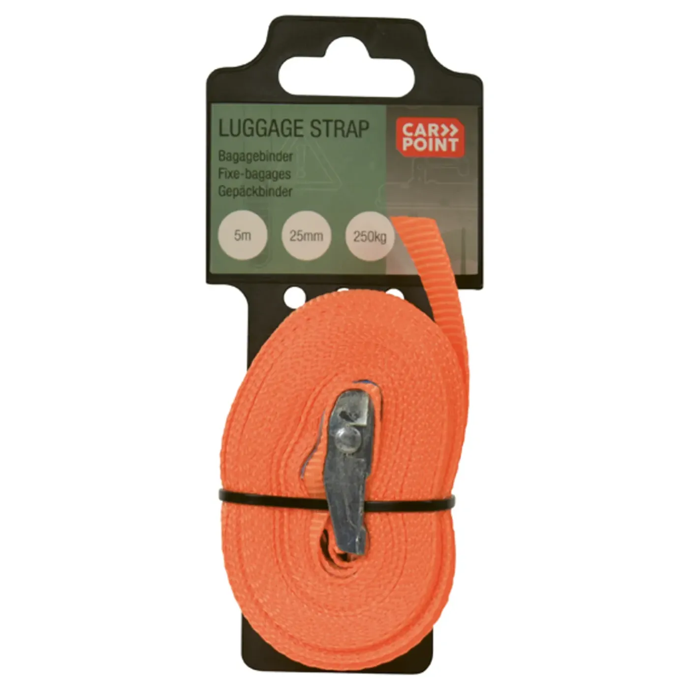 Carpoint Sjorband zonder ratel met klemsluiting - 5mx25mm - 250kg
