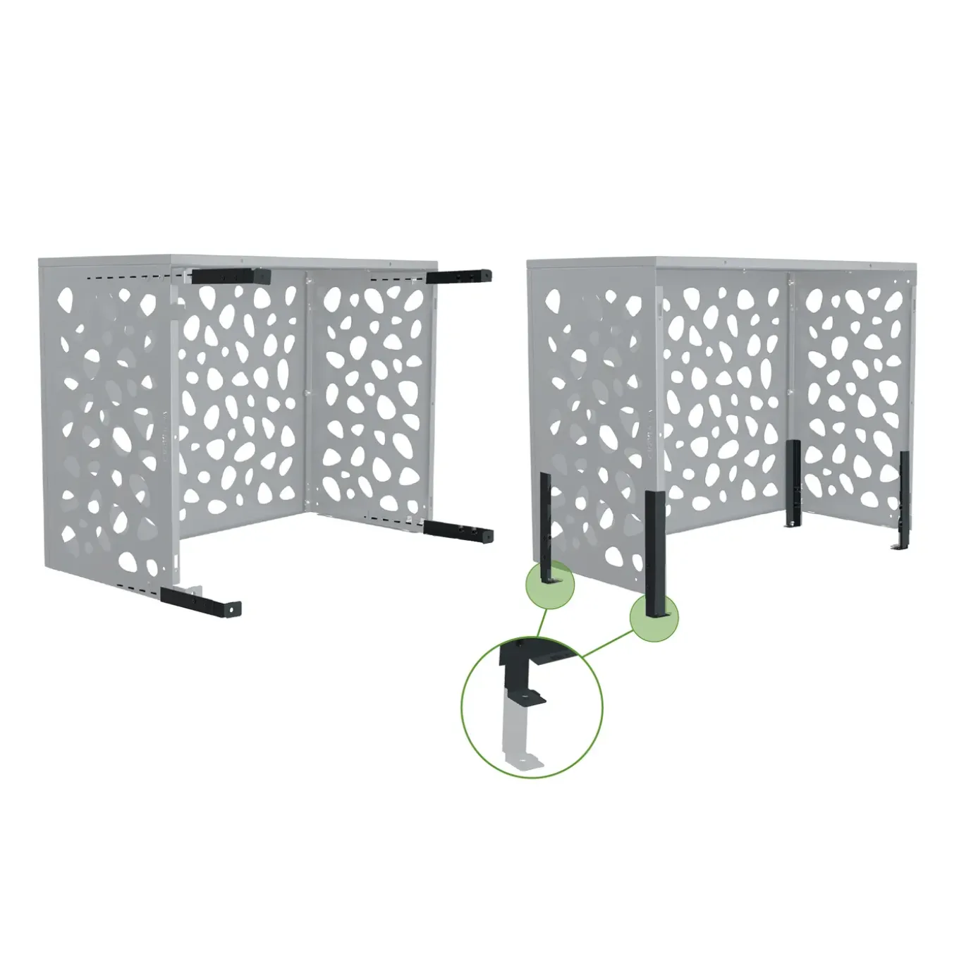 Casanoov Airco- & Warmtepomp Ombouw Aneto Sunny Aluminium Grijs - Maat M