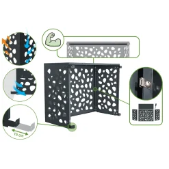 Casanoov Airco- & Warmtepomp Ombouw Aneto Sunny Aluminium Grijs - Maat M