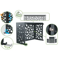 Casanoov Airco- & Warmtepomp Ombouw Aneto Sunny Aluminium Grijs - Maat S