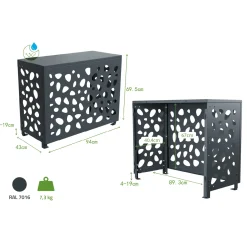 Casanoov Airco- & Warmtepomp Ombouw Aneto Sunny Aluminium Grijs - Maat S