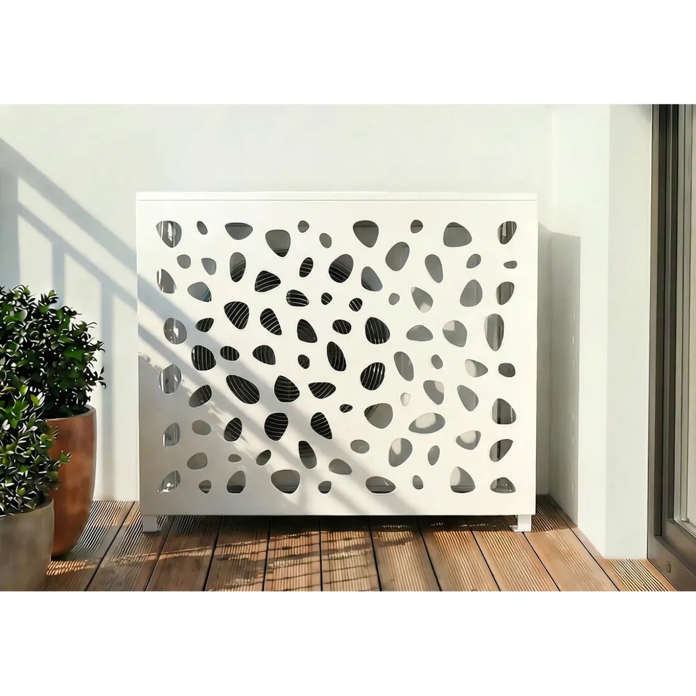 Casanoov Airco- & Warmtepomp Ombouw Aneto Sunny Aluminium Wit - Maat M