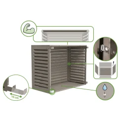 Casanoov Airco- & Warmtepomp Ombouw Aneto Aluminium Taupe Met Onderzijde - Maat M