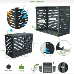 Casanoov Airco- & Warmtepomp Ombouw Aneto Arlberg Aluminium Grijs Met Onderzijde - Maat M