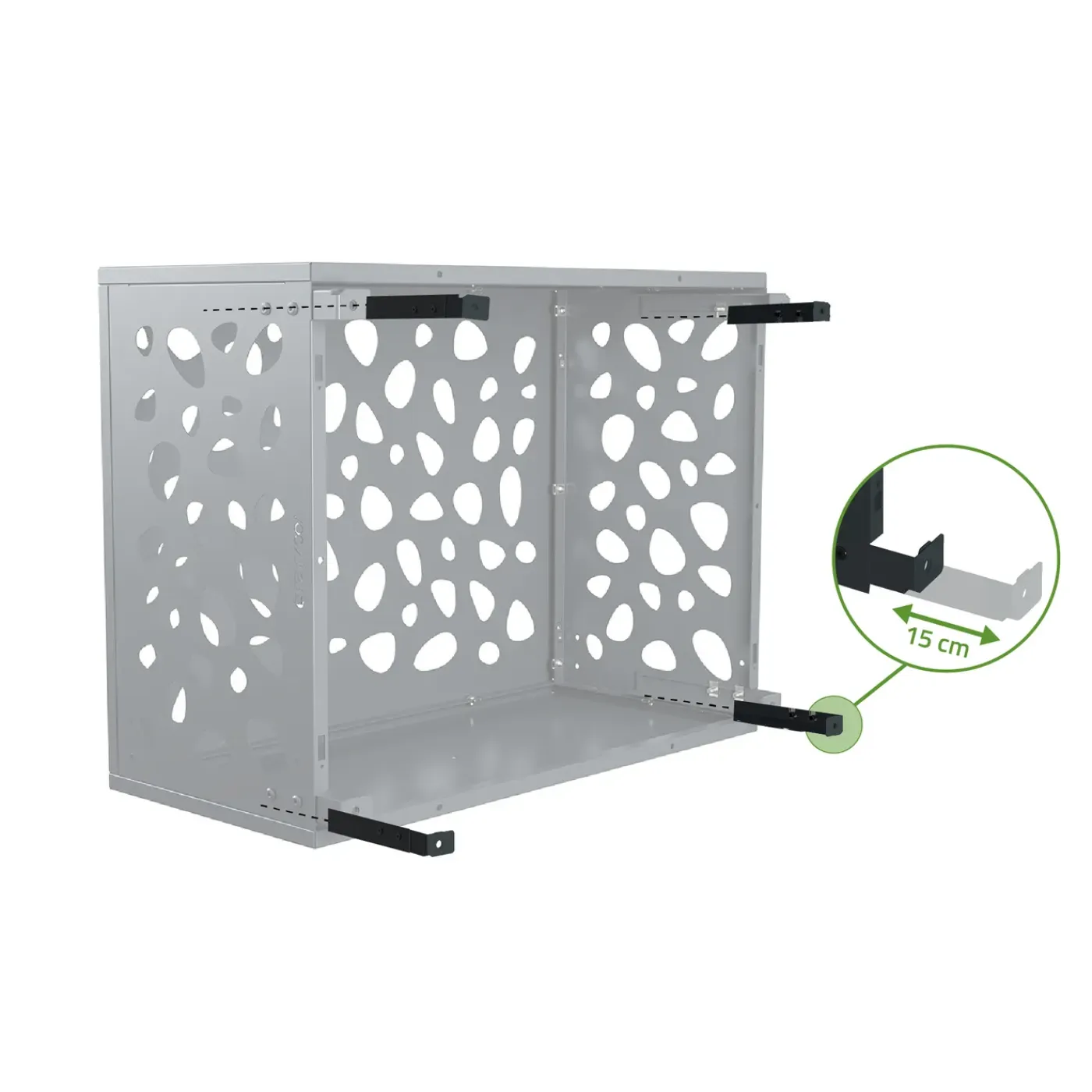 Casanoov Airco- & Warmtepomp Ombouw Aneto Sunny Aluminium Grijs Met Onderzijde - Maat S