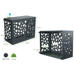 Casanoov Airco- & Warmtepomp Ombouw Aneto Sunny Aluminium Grijs Met Onderzijde - Maat S