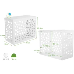 Casanoov Airco- & Warmtepomp Ombouw Aneto Sunny Aluminium Wit Met Onderzijde - Maat M