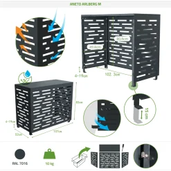 Casanoov Airco- & Warmtepomp Ombouw Aneto Arlberg Aluminium Grijs - Maat M