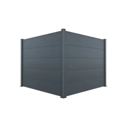 Casanoov Alpis-omheining, Antracietgrijs, 2 M, H. 150 Cm, Aluminium - Brede Lamellen