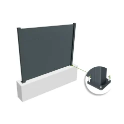 Casanoov Alpis-omheining, Antracietgrijs, 2 M, H. 150 Cm, Aluminium - Brede Lamellen