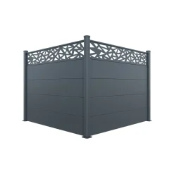 Casanoov Alpis Ruivo-omheining, Antracietgrijs, 2m H.150cm Aluminium - Brede Lamellen