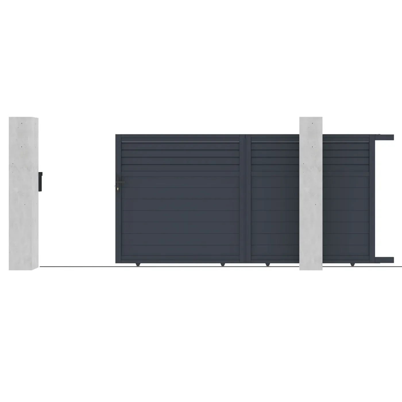 Casanoov Aluminium Elektrische Schuifpoort Carpatia 3,5m H.180cm + Ranger C300 Motorisering