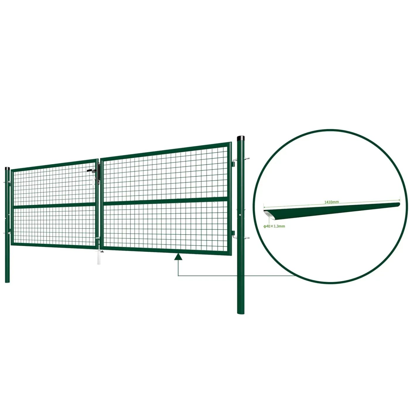 Casanoov Gaasdraaipoort Olga 3m H.100cm Mosgroen