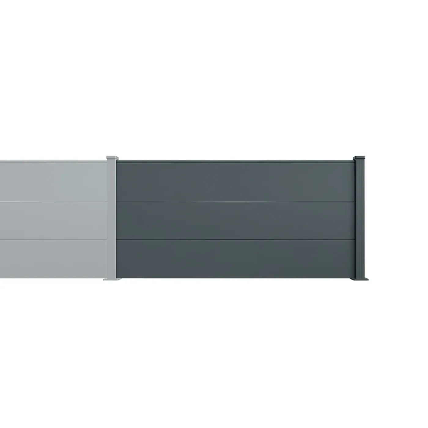 Casanoov Uitbreidingsset Alpis-omheining, Antracietgrijs, 2m H.90cm, Aluminium – Brede Lamellen