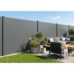 casanoov Uitbreidingsset Alpis-omheining, Antracietgrijs, 2m H.150cm, Aluminium – Brede Lamellen