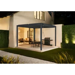 Cazeboo Bioklimatische Pergola Piana Grijze 3x3m Aluminium - Verstelbare Latten