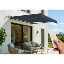 cazeboo Gemotoriseerde Zonneluifel Fazzio 3x2,5m - 320g/m² Premium Canvas Grijze