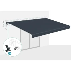 Cazeboo Gemotoriseerde Zonneluifel Fazzio 5x3m - 320g/m² Premium Canvas Grijs
