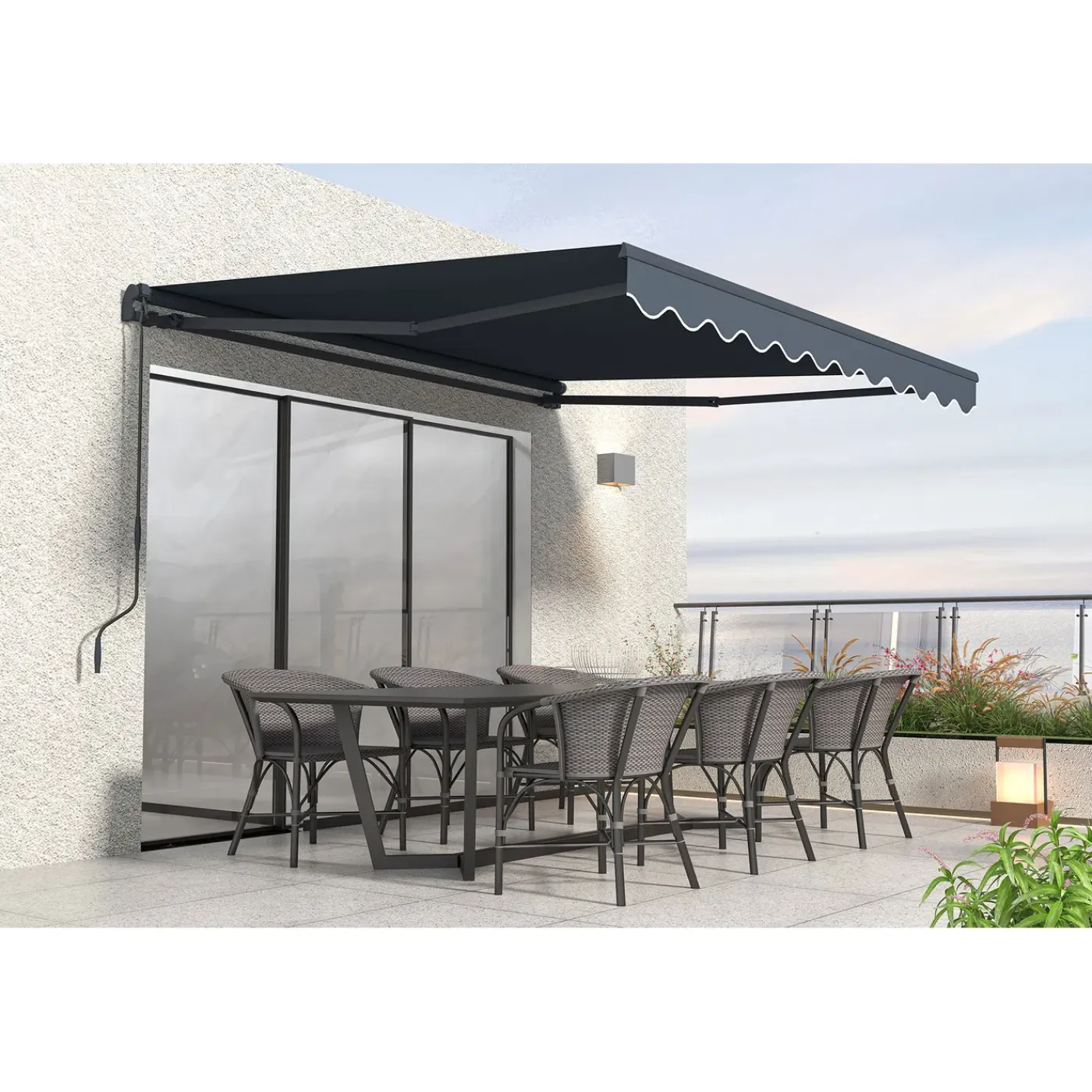 cazeboo Monoblock Luifel Vecchio 3x2,5m - 320g/m² Premium Canvas Grijs