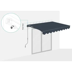 cazeboo Monoblock Luifel Vecchio 2,5x2m - 320g/m² Premium Canvas Grijs