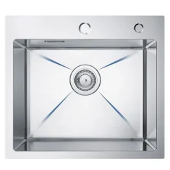 CECIPA MAX - Keukenspoelbak - Opbouwmodel, Geborsteld Inox, Uittrekbare Mengkraan