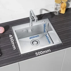 CECIPA MAX - Keukenspoelbak - Opbouwmodel, Geborsteld Inox, Uittrekbare Mengkraan