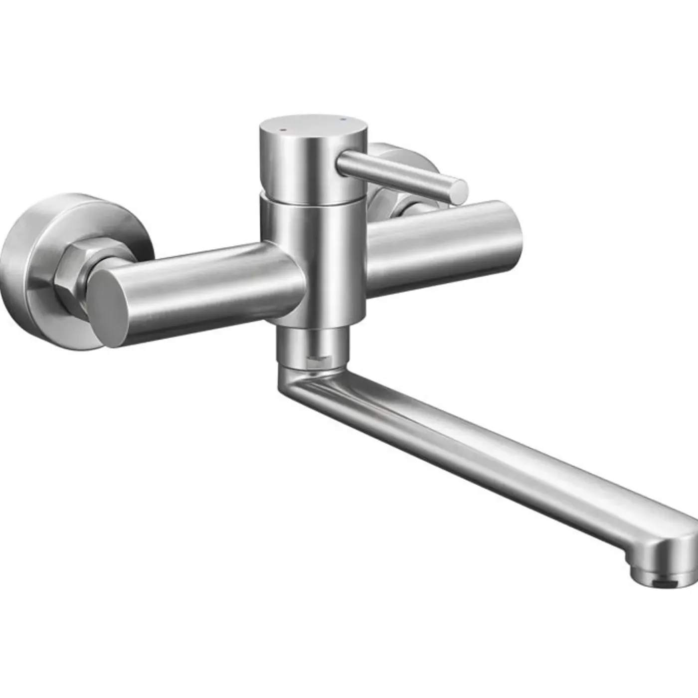 CECIPA MAX - Wandmengkraan Van Geborsteld Roestvrij Staal - 360° Draaibare Uitloop - 40 Cm