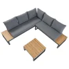 Central Park Hoekbank Scalea - Staal/Eucalyptus - Antraciet - 5 Personen