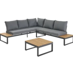 Central Park Hoekbank Scalea - Staal/Eucalyptus - Antraciet - 5 Personen