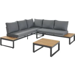 Central Park Hoekbank Scalea - Staal/Eucalyptus - Antraciet - 5 Personen