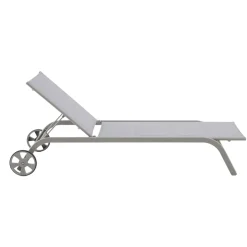 Central Park ligbed Noto aluminium taupe/grijs 206x80x34cm