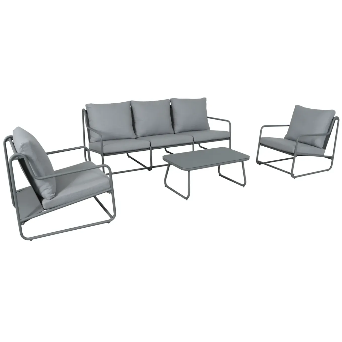 Central Park Loungeset Samos - Aluminium - Grijs - 91,5 x 354cm - 5 Personen