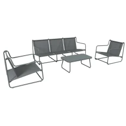 Central Park Loungeset Samos - Aluminium - Grijs - 91,5 x 354cm - 5 Personen