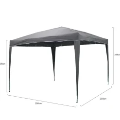 Central Park partytent Quick Up antraciet 290x290x198/248cm