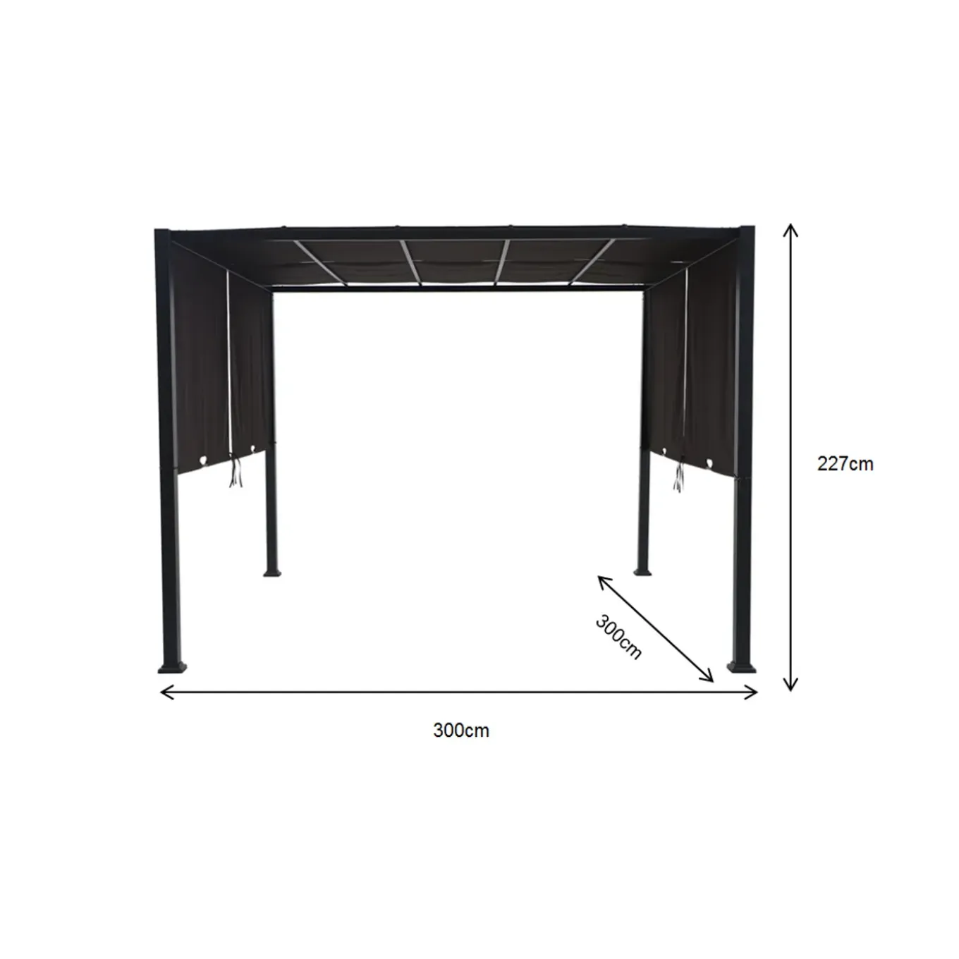 Central Park pergola Paros vrijstaand 300x300x227cm