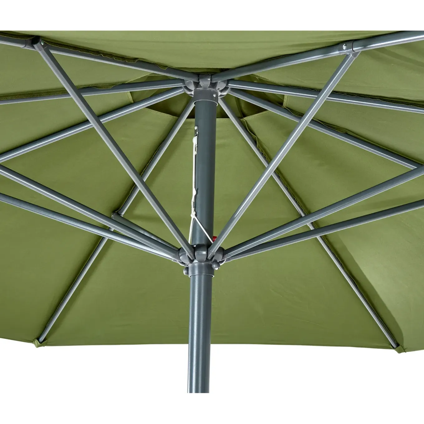 Central Park Stokparasol Sunny - D 336cm - Groen - Met Opwindmechanisme 180g/m² Aluminium Mast