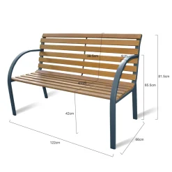 Central Park tuinbank City 2-zits staal FSC eucalyptushout