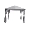 Central Park tuinpaviljoen lichtgrijs taupe 300x300x190/270cm