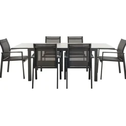 Central Park - Tuintafel - Andros - Aluminium/Glas 146x94x75cm - Uitschuifbaar (tot 219cm)