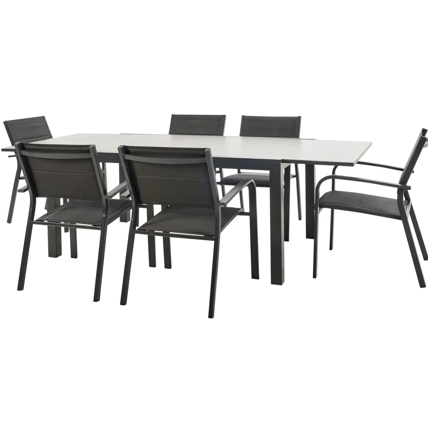 Central Park - Tuintafel - Andros - Aluminium/Glas 146x94x75cm - Uitschuifbaar (tot 219cm)