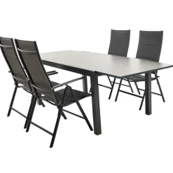 Central Park - Tuintafel - Andros - Aluminium/Glas 146x94x75cm - Uitschuifbaar (tot 219cm)