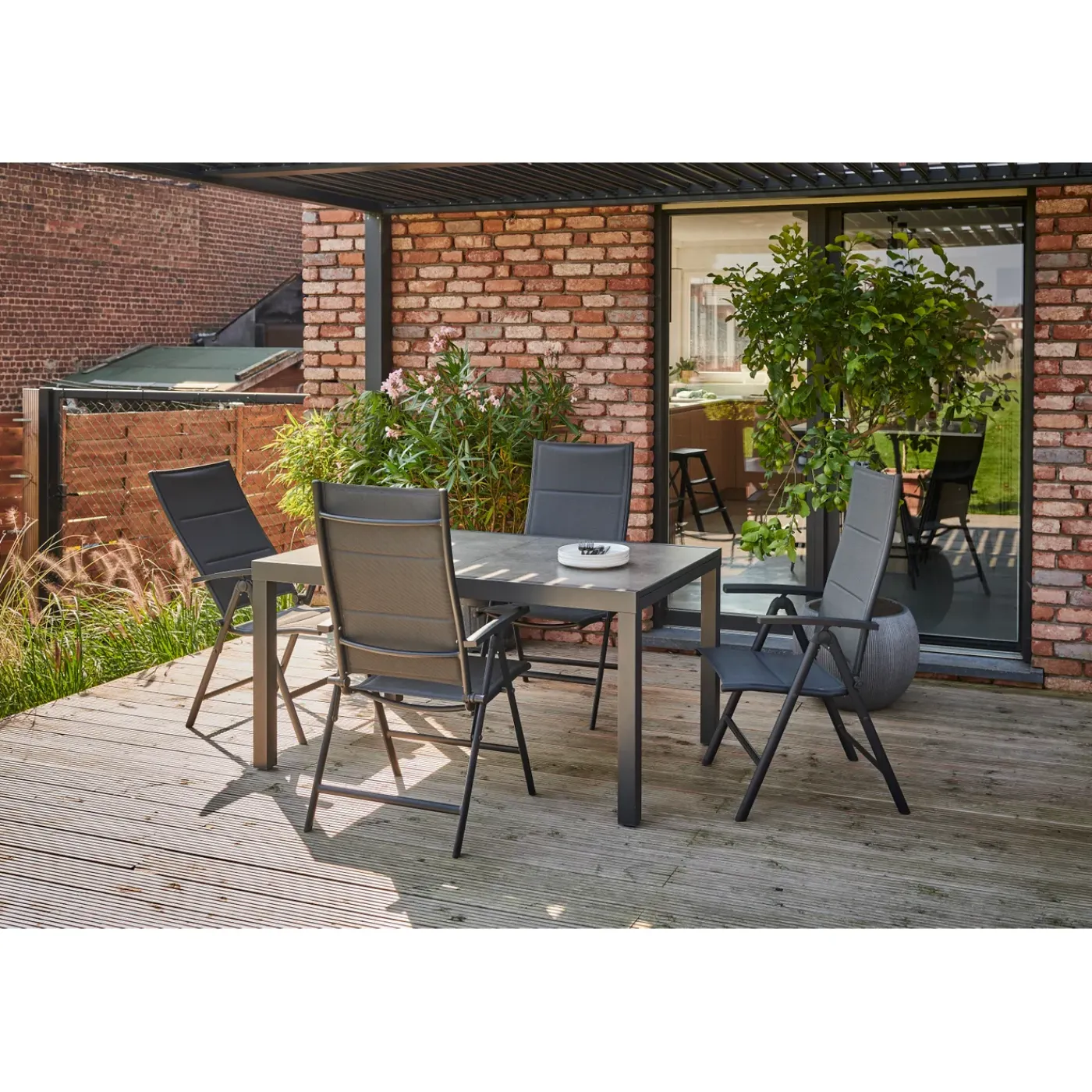 Central Park - Tuintafel - Andros - Aluminium/Glas 146x94x75cm - Uitschuifbaar (tot 219cm)