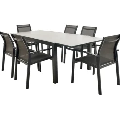 Central Park - Tuintafel - Andros - Aluminium/Glas 146x94x75cm - Uitschuifbaar (tot 219cm)