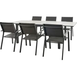 Central Park - Tuintafel - Andros - Aluminium/Glas 146x94x75cm - Uitschuifbaar (tot 219cm)