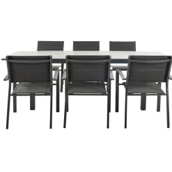 Central Park - Tuintafel - Andros - Aluminium/Glas 146x94x75cm - Uitschuifbaar (tot 219cm)