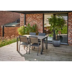 Central Park - Tuintafel - Andros - Aluminium/Glas 146x94x75cm - Uitschuifbaar (tot 219cm)