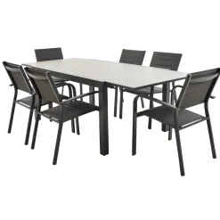Central Park - Tuintafel - Andros - Aluminium/Glas 146x94x75cm - Uitschuifbaar (tot 219cm)