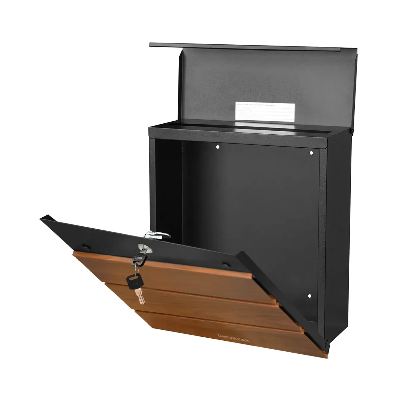 Central Park Wandbrievenbus Mailpal 900WD - Staal - Zwart-Bruin - 36,5x41x16,5cm