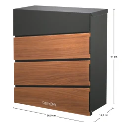 Central Park Wandbrievenbus Mailpal 900WD - Staal - Zwart-Bruin - 36,5x41x16,5cm