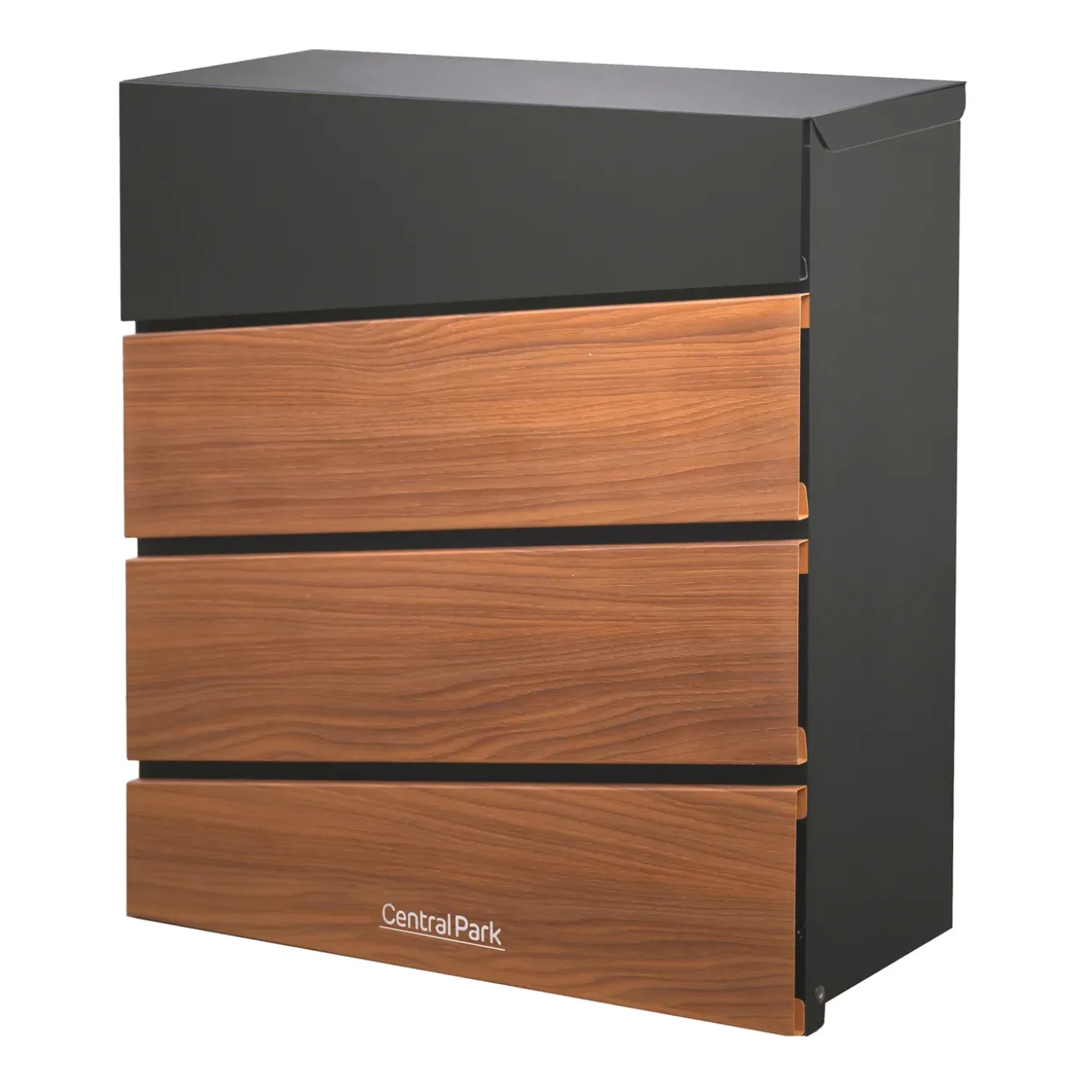 Central Park Wandbrievenbus Mailpal 900WD - Staal - Zwart-Bruin - 36,5x41x16,5cm